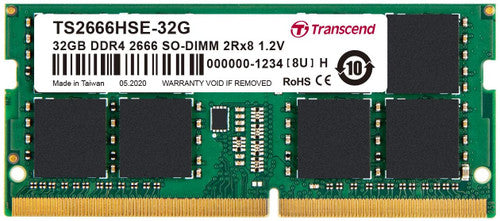 Transcend 32GB DDR4 PC4-21300 2666Mhz SO-DIMM CL19 1.2V Transcend 32GB DDR4 PC4-21300 2666Mhz SO-DIMM CL19 1.2V